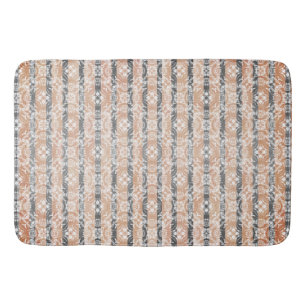Circle Tiles & Stripes Pattern Bath Mat