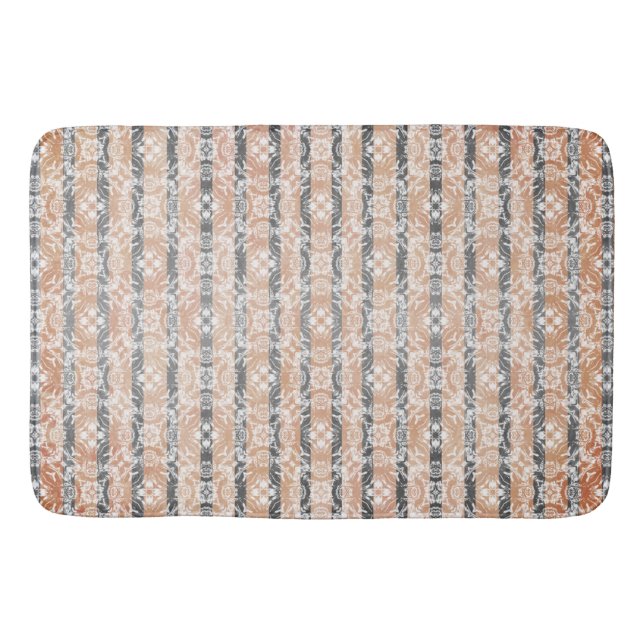 Circle Tiles & Stripes Pattern Bath Mat (Front)
