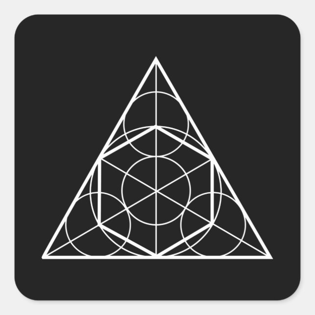 Circle triangle sacred geometry square sticker (Front)