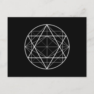 Circle triangles sacred geometry drawing postcard