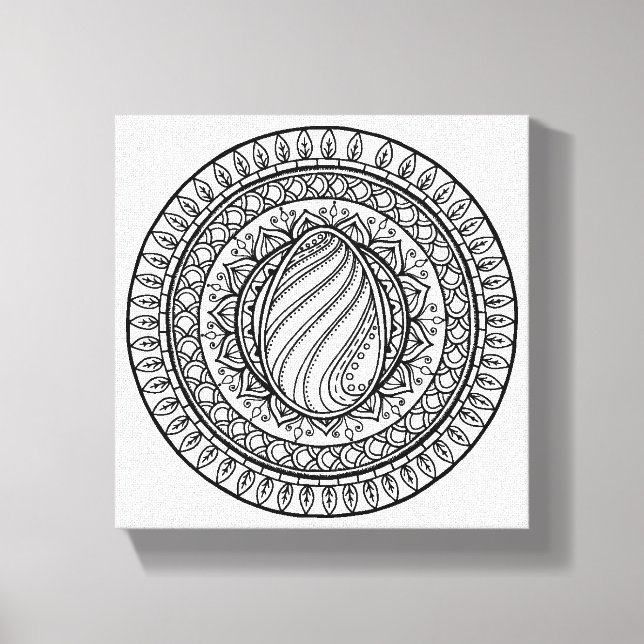 Circle Tribal Doodle 6 Canvas Print (Front)