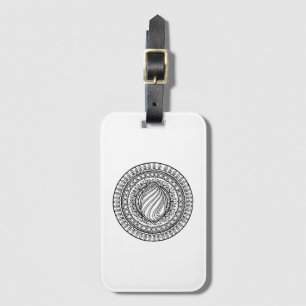 Circle Tribal Doodle Luggage Tag