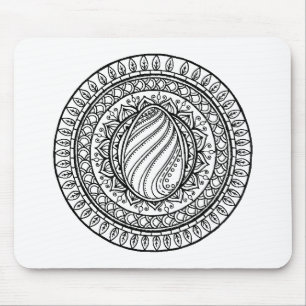 Circle Tribal Doodle Mouse Pad