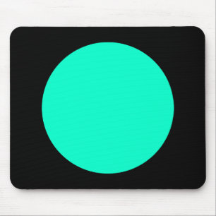 Circle - Turquoise and Black Mouse Pad
