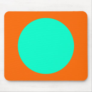 Circle - Turquoise and Orange Mouse Pad