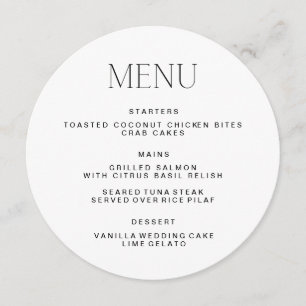 Circle Wedding Menu