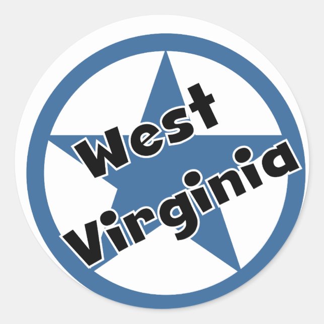 Circle West Virginia Classic Round Sticker (Front)