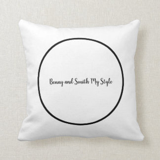 Circle White on Black Benny and Smith My Style Throw Pillow