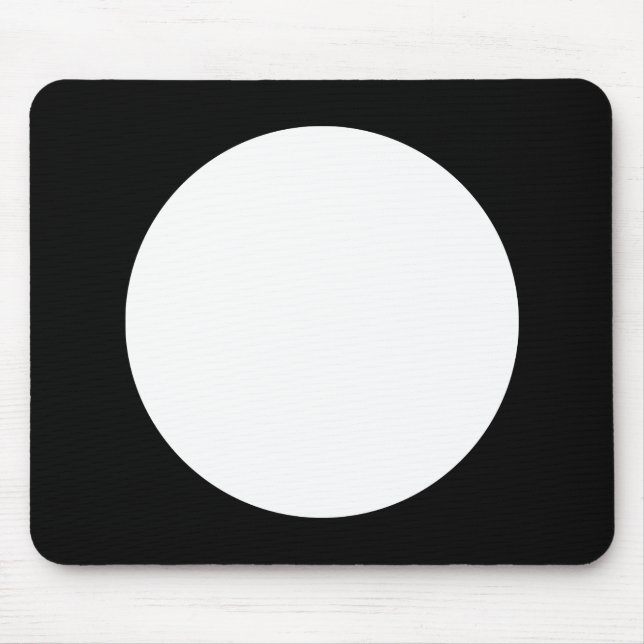 Circle - White with Black Mouse Pad (Front)