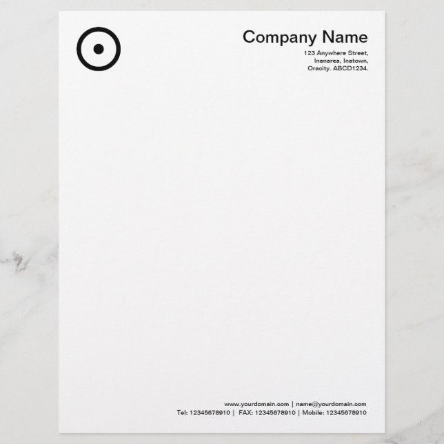 Circle with Centre Spot - Black Letterhead (Front)