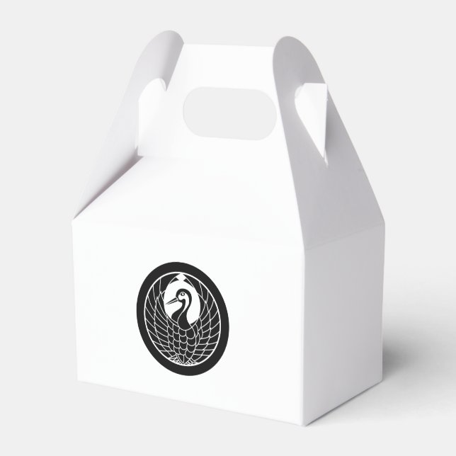 Circle with Crane's Round Favor Box (Front Side)