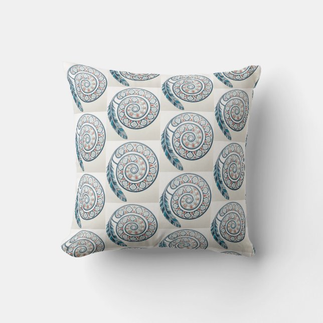 Circle With Feather Throw Pillow (Front)