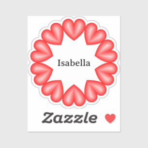 Circle with hearts and customizable name