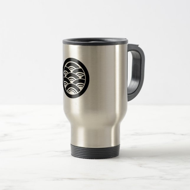 Circle with Seigaiha Travel Mug (Front Right)