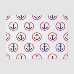 Circled Anchors Nautical Pattern Tissue Paper