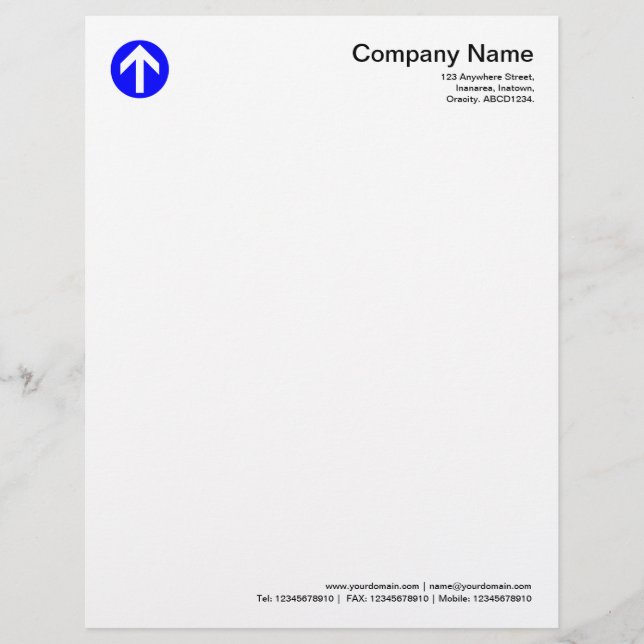 Circled Arrow - Blue Letterhead (Front)