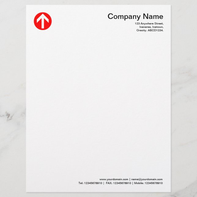 Circled Arrow - Red Letterhead (Front)