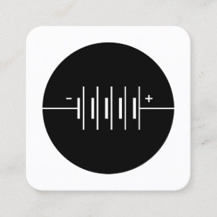 Circled Batteries Symbol - Black and White Square Business Card