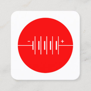 Circled Batteries Symbol - Red and White Square Business Card