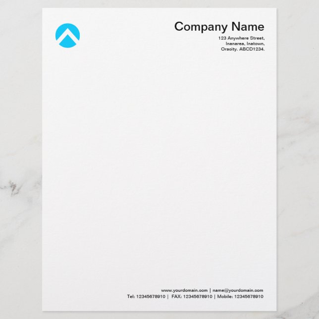 Circled Chevron - Sky Blue Letterhead (Front)