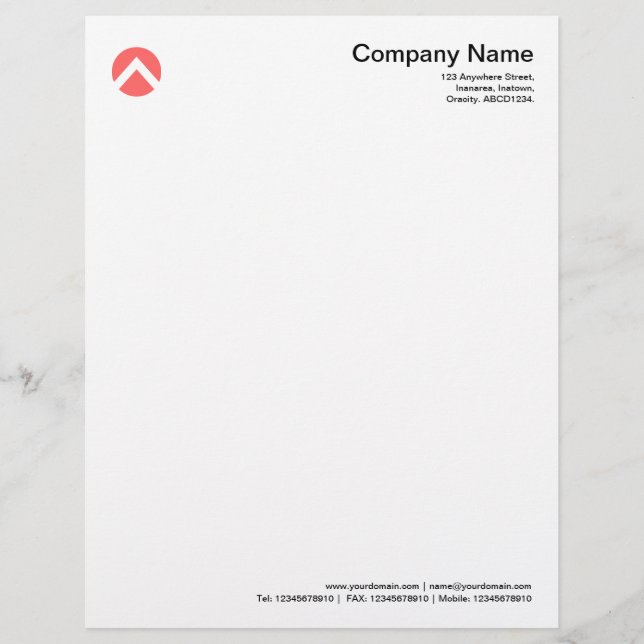 Circled Chevron - Tropical Pink Letterhead (Front)
