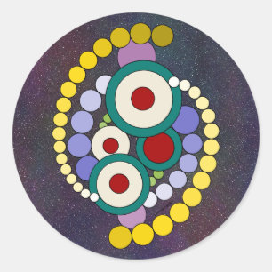 Circles Abstract Artwork Classic Round Sticker