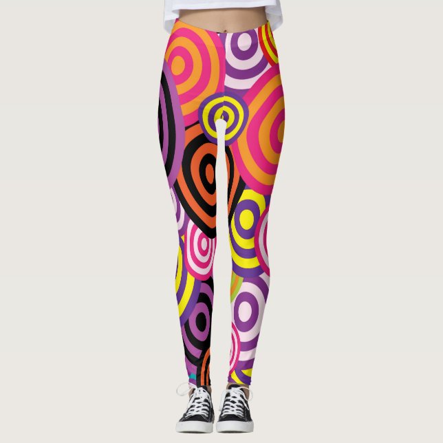 Circles Abstract Background Leggings (Front)