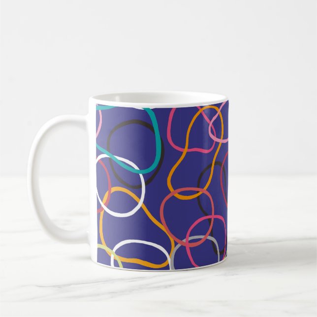 Circles, abstract bands seamless vintage pattern.  coffee mug (Left)