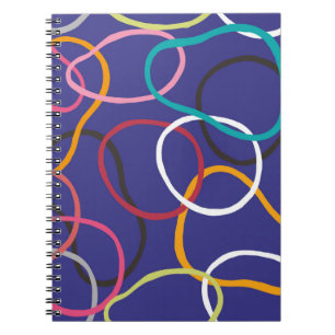 Circles, abstract bands seamless vintage pattern. notebook