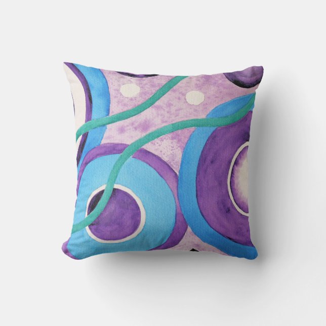Circles Abstract pattern Throw Pillow (Front)