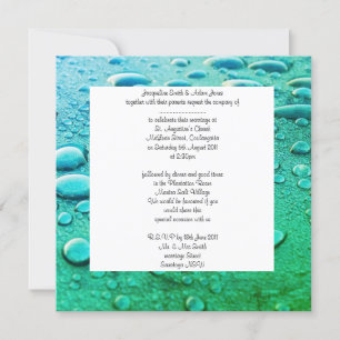 Circles and bubbles wedding invitation aqua