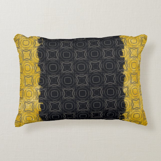Circles and Diamonds in Bronze Pattern Accent Pillow (Front)