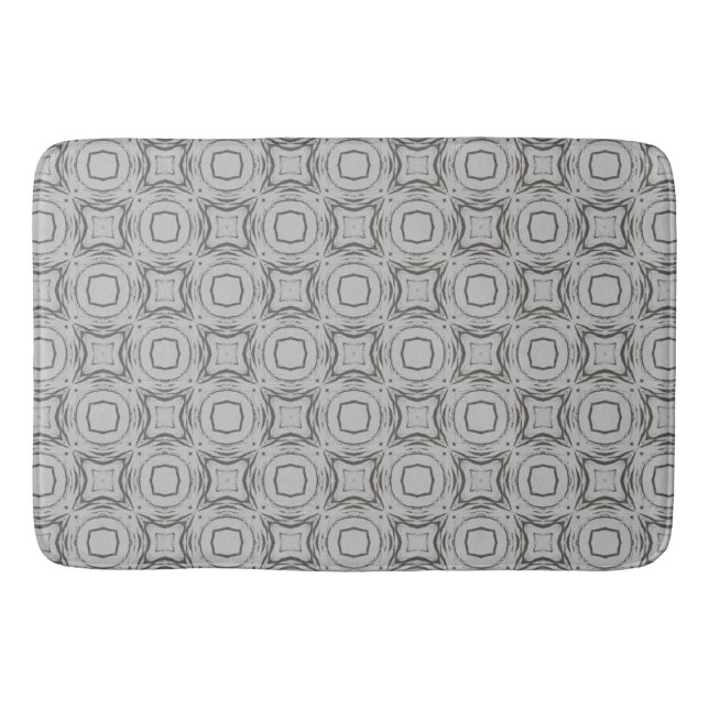 Circles and Diamonds in Bronze Pattern Bath Mat (Front)