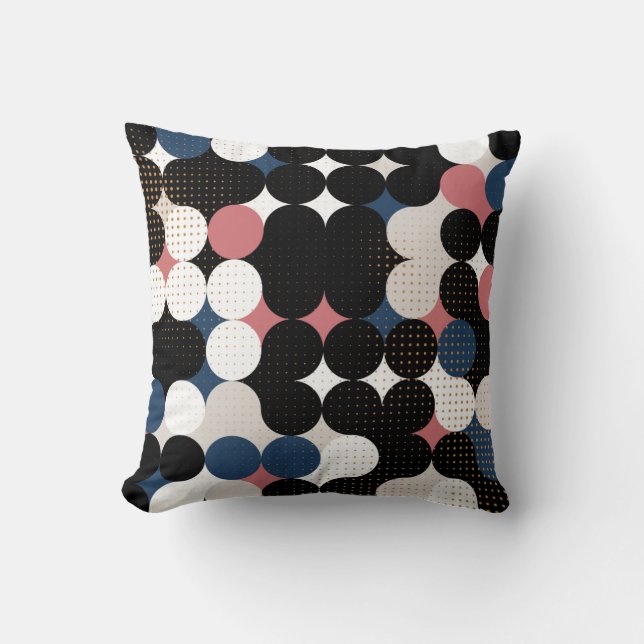 Circles and dots throw pillow (Front)