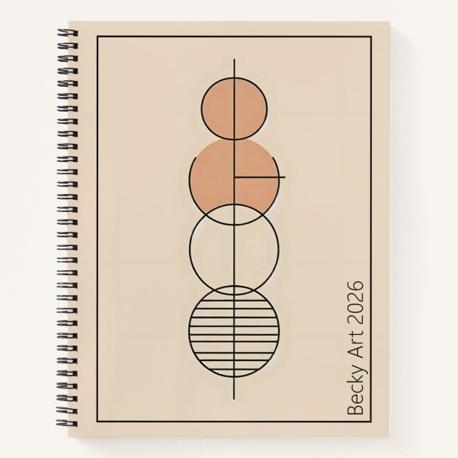 Circles and Lines, Bauhaus Art  Notebook (Front)