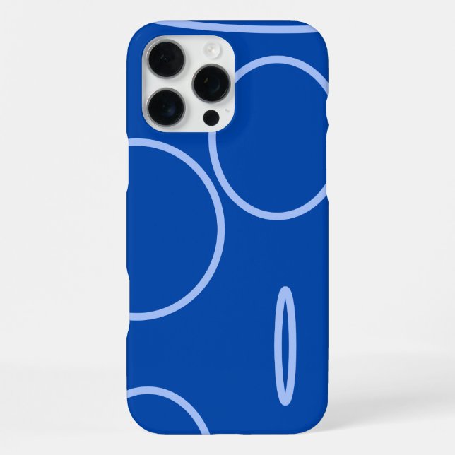 Circles and Loop on Blue iPhone Case (Back)