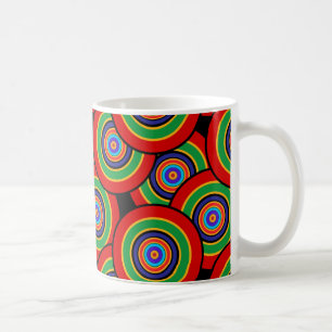 Circles and rings retro coffee mug