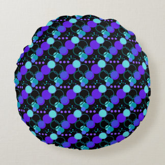 Circles and Round Shapes Pattern in Black Pillow