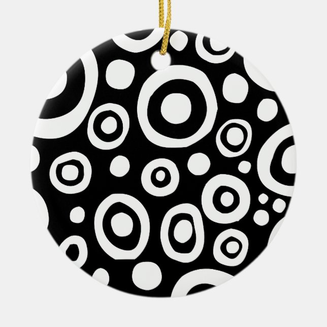 Circles and Spots 01 Ceramic Ornament (Front)