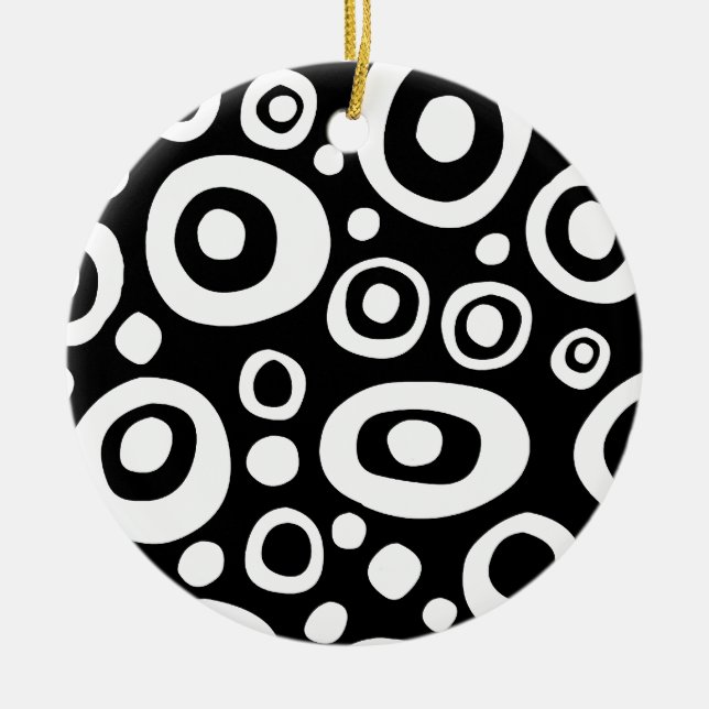 Circles and Spots 06 Ceramic Ornament (Front)