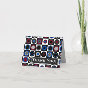 Circles and Squares 2 Thank You Note (Personalize) Card