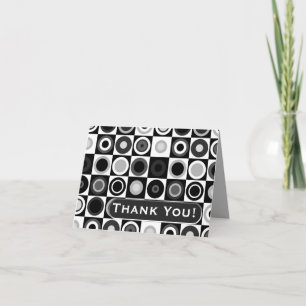 Circles and Squares Thank You Note (Personalized) Card