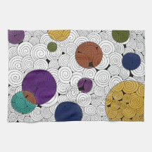 Circles and swirls kitchen towel