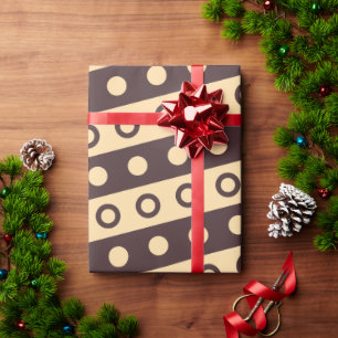 Circles Beige Chocolate Minimal Pattern Wrapping Paper
