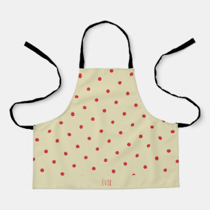 Circles Beige Red Minimal Pattern Apron