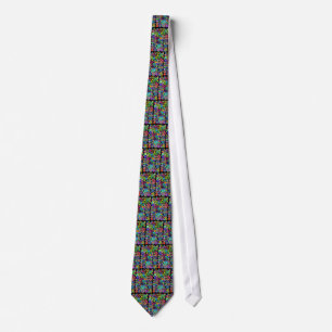 Circles Black Multicolored Tie