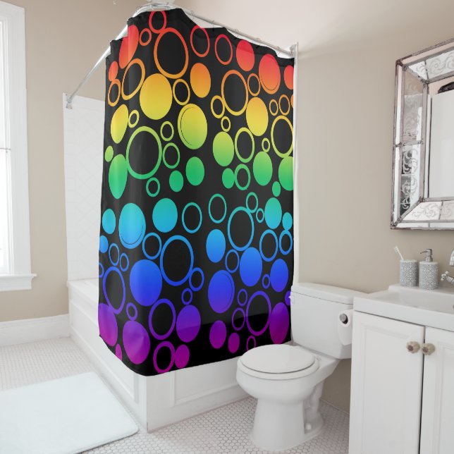 Circles, Bubbles, Rainbow colours, black backgroun (In Situ)
