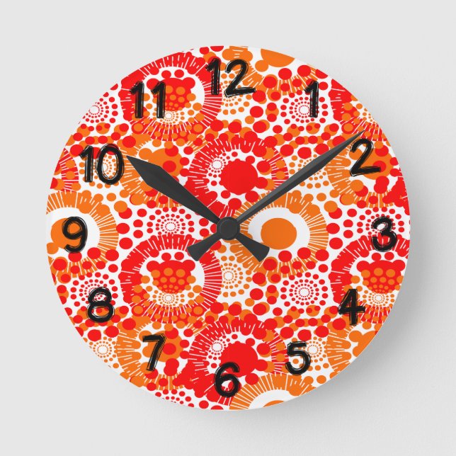 Circles, Circles Everywhere Round Clock (Front)