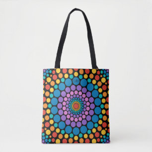 Circles Circles! Multicolored Monogram Tote Bag