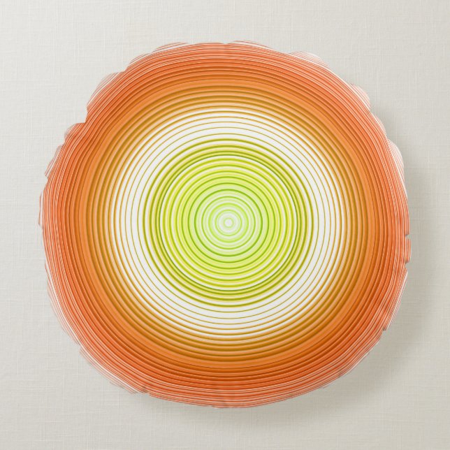 Circles - citrus colours round pillow (Front)